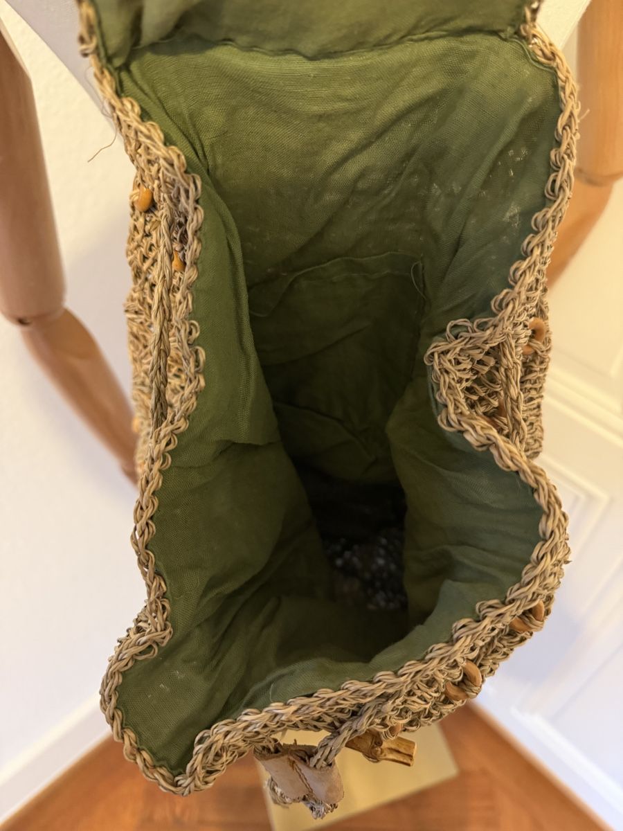 Rucksäcke: Summer Ready: Straw Backpack with Wooden Details! – Gebraucht aus Mies von nic_yk5d 4