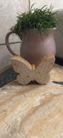 Deko Schmetterling aus Holz mit Blumenmuster neuwertig