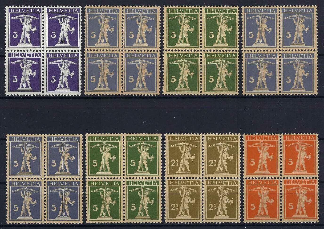 Alle Briefmarken: Tellknaben im 4er Block postfrisch – Gebraucht aus Hitzkirch von walti1959