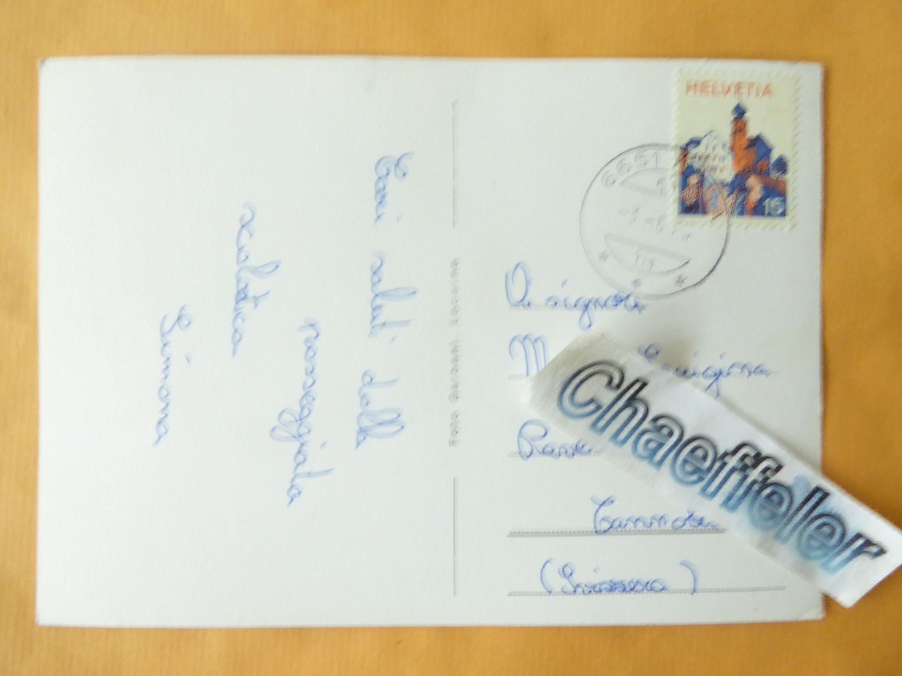 Cartoline postali: 1973 Rasa ( Centovalli ) – Usato da Zürich venduto da Chaeffeler 1