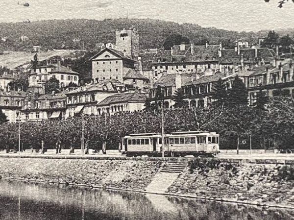 Cartoline postali: NEUCHÂTEL L'Evole, TRAM / STRASSENBAHN / TRAIN, 1914 – Usato da Wald ZH venduto da TLILEF 1