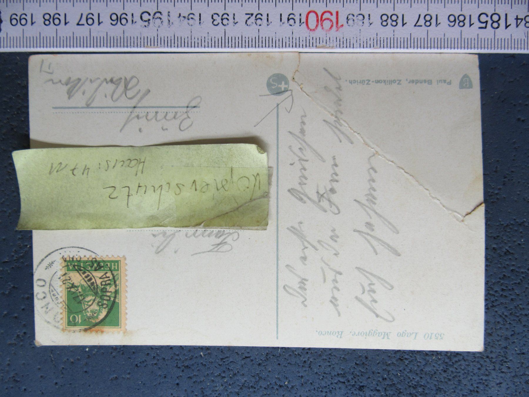Cartoline postali: RONCO LAGO MAGGIORE TI AK BUG EINRISS 1921 – Usato da Ettingen venduto da Hausi4711 2