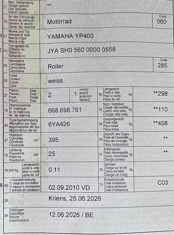 Yamaha Scooter: Yamaha YP400 – Usato da Schlossrued venduto da RS_handwaerch77 9