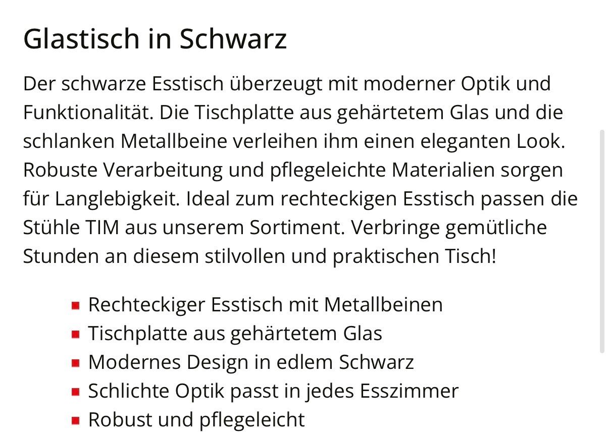 Tische: Schicker schwarzer  Glastisch – Gebraucht aus zürich von sunnyredchilli 6