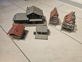 H0 Modelleisenbahn Gebäude Set 5 Teile Anlage Bahnhof