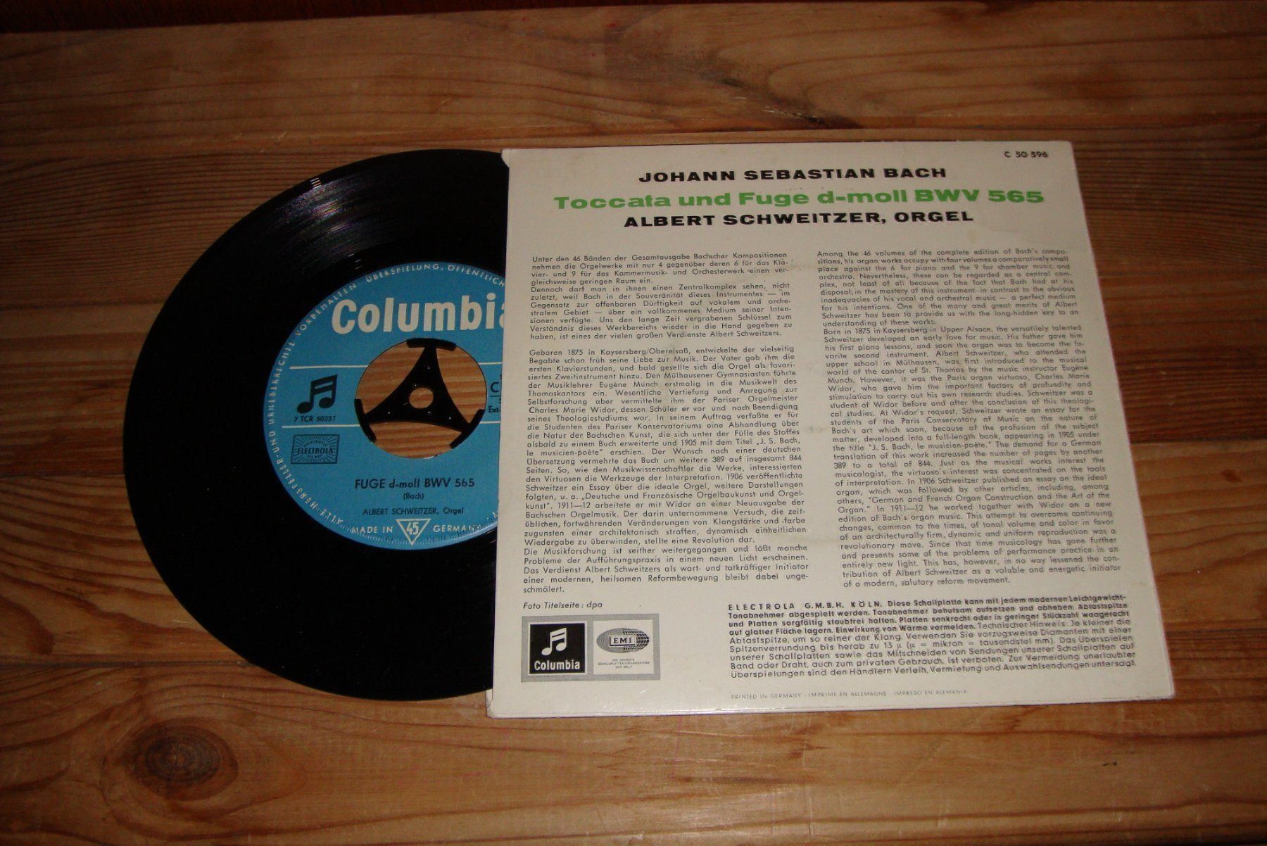 Vinyles: JOH. SEB. BACH - ALBERT SCHWEITZER Orgel – D'occasion à Bern par Uli_10_11 1