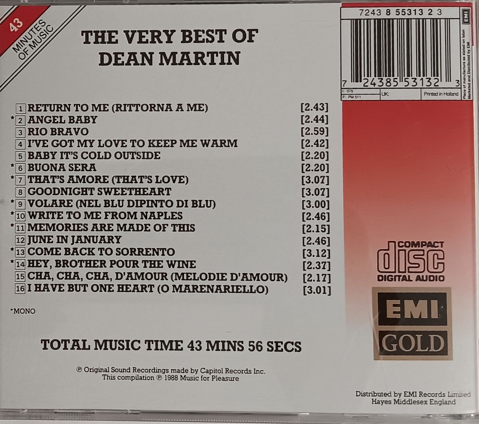 CD: 🎵 CD Dean Martin - Verry Best – Usato da Matzingen venduto da zingana 2