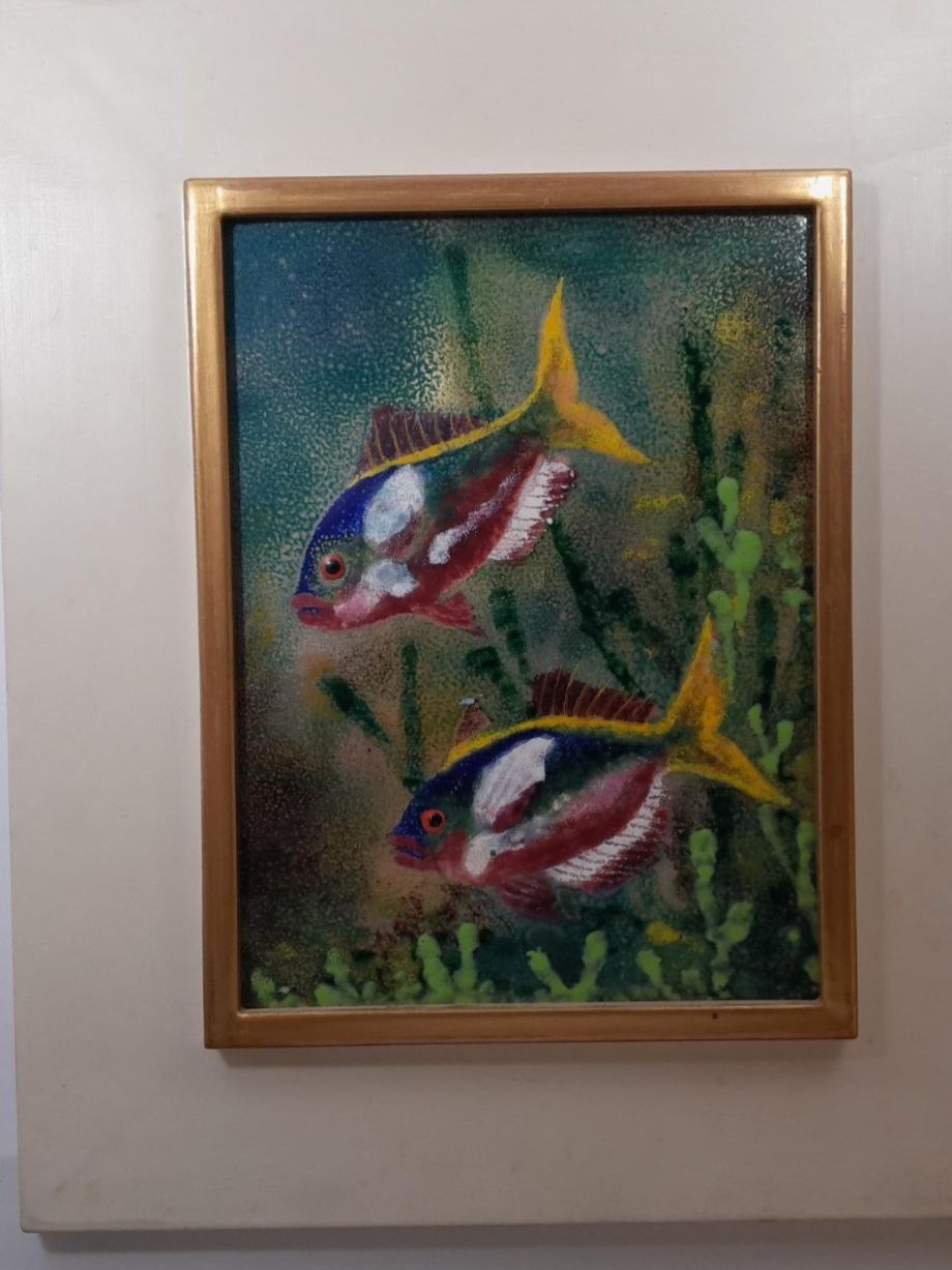 Poster & Bilder: Wunderschönes Emaille / Email - Fischbild - Bild - Kunstwerk – Gebraucht aus Männedorf von Bel-view 1