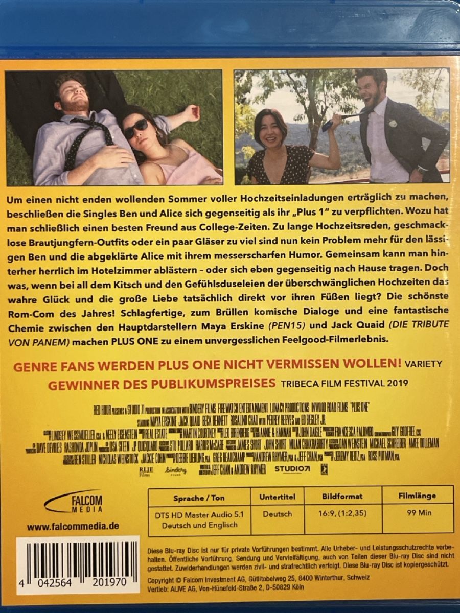 Tutti i DVDs: Plus One (2019) – Nuovo (secondo la descrizione) da Waldenburg venduto da Gonzo8 1