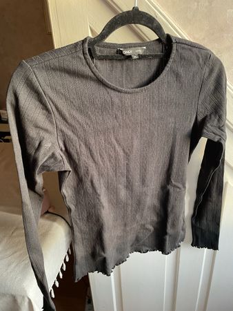 Langarm Top Schwarz