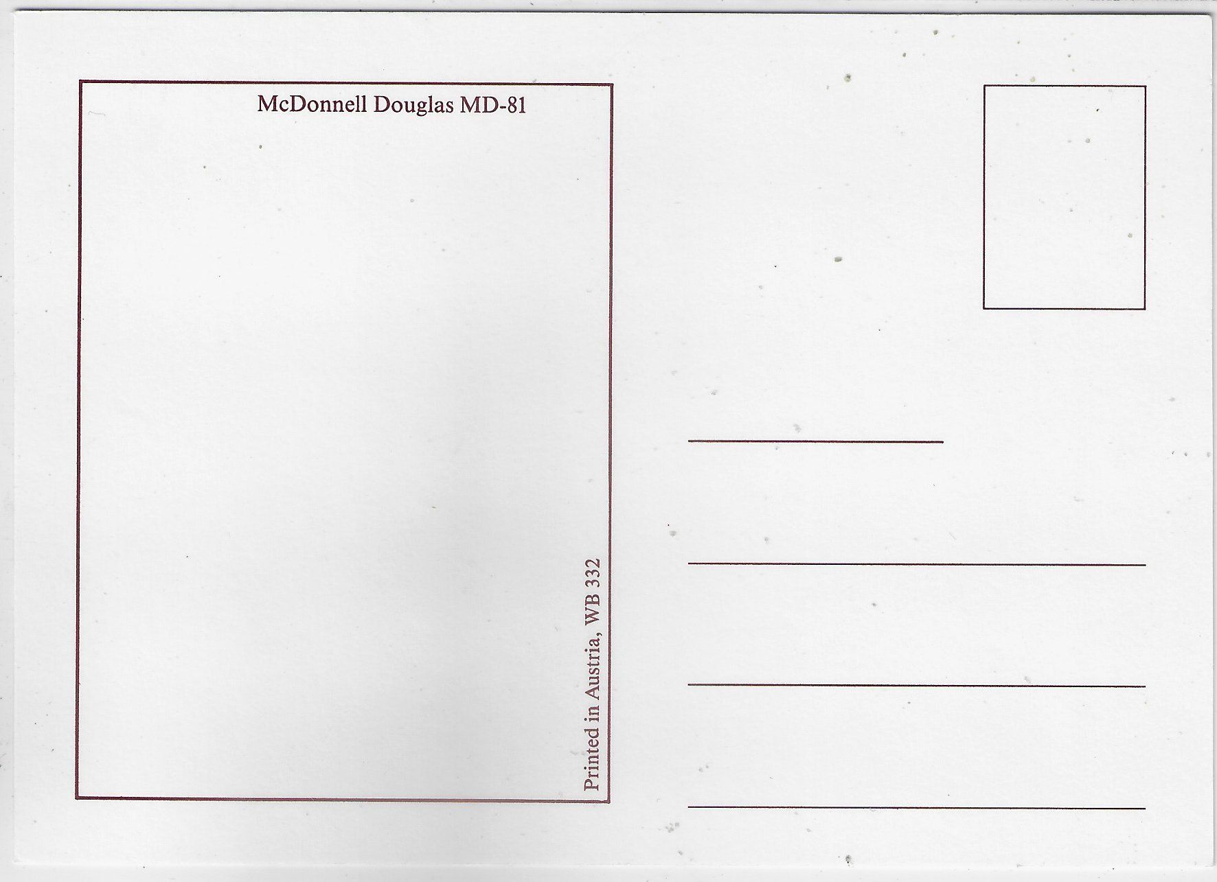 Cartoline postali: Austrian Airlines - McDonnell Douglas MD-81 – Usato da Ettingen venduto da Kartenplanet 1