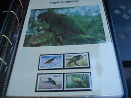"Vögel", Dominica 1984, Satz Lose **, FDC + Maximumkarte