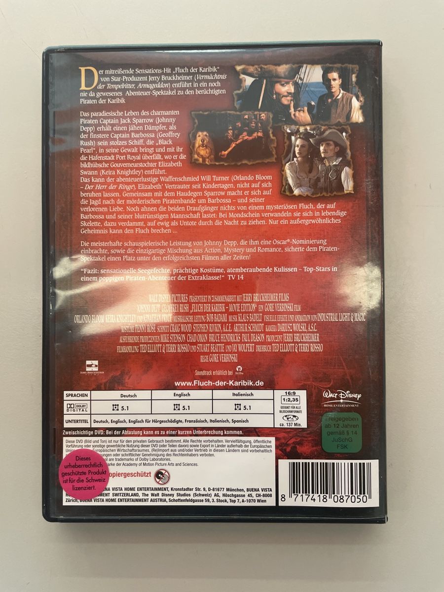 Tutti i DVDs: Fluch der Karibik DVD – Usato da Therwil venduto da rubininio 1
