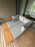 Garten/Balkon/Terasse Lounge mit Ablage grau Holz neuwertig