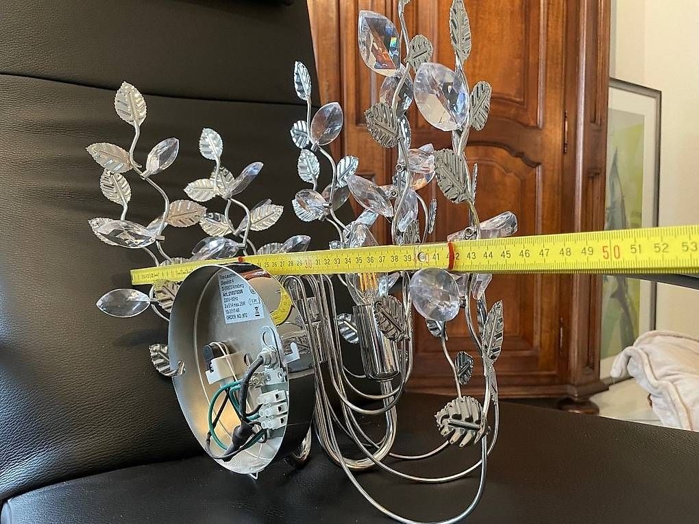 Lampade: Wandlampe Chrom Blätter Kristall – Usato da Brittnau venduto da Seeedia 2