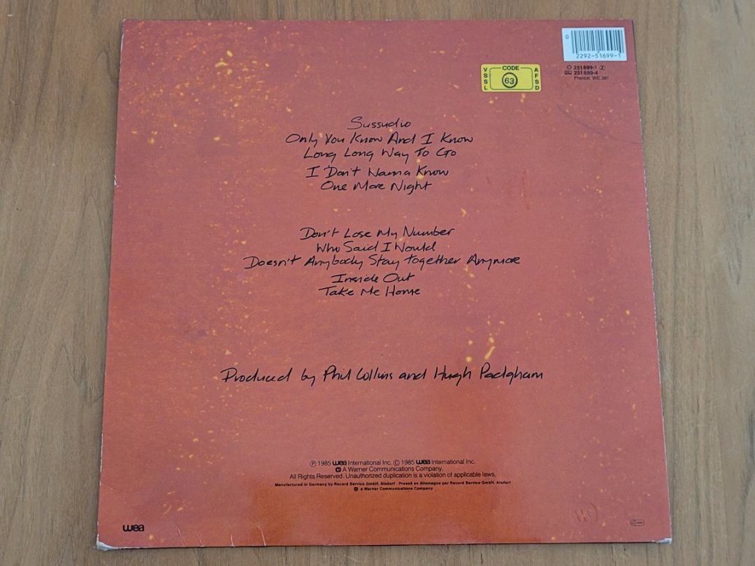 Vinyles: LP Phil Collins – D'occasion à Martigny par MZ-67 1
