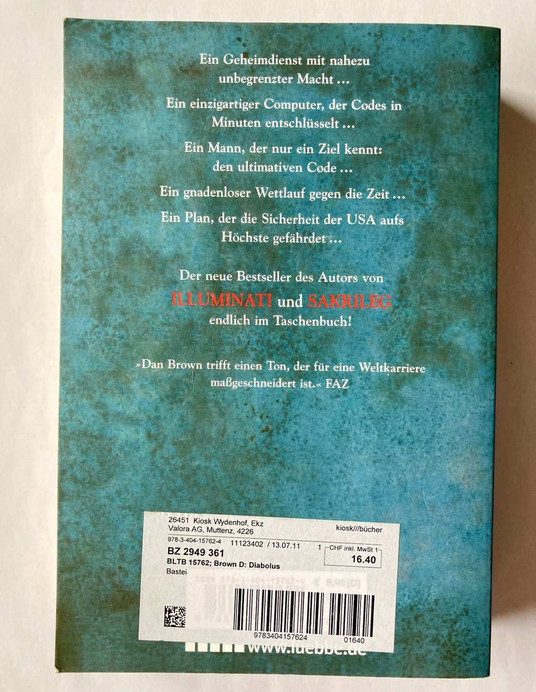 Bücher: Dan Brown - Diabolus – Gebraucht aus Bubendorf von Alpenheidi 1
