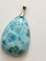 Wunderschöner Larimar-Anhänger mit Silberöse, Top Zustand!
