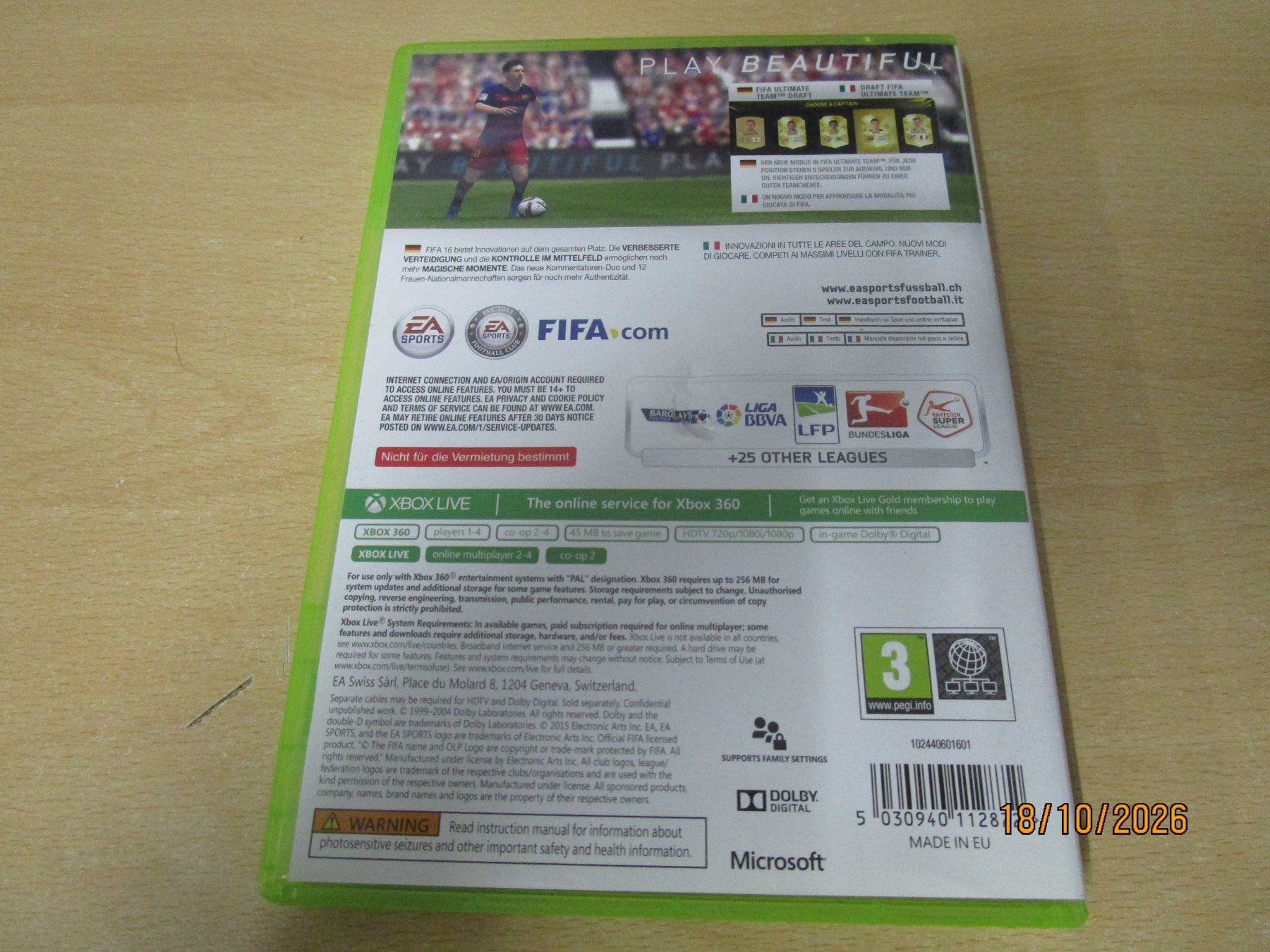 Microsoft Giochi: FIFA 16 Xbox 360 Xbox360 – Usato da Goldau venduto da agestuffer 1