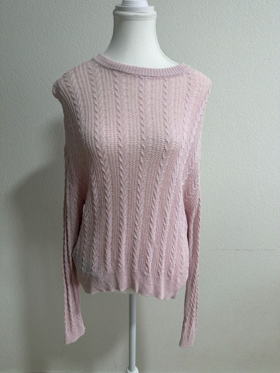 Mango Pulls & Sweat-shirts: Mango Strickpullover Rosa mit Zopfmuster – Neuf (Voir description) à Effretikon par MaisonNade