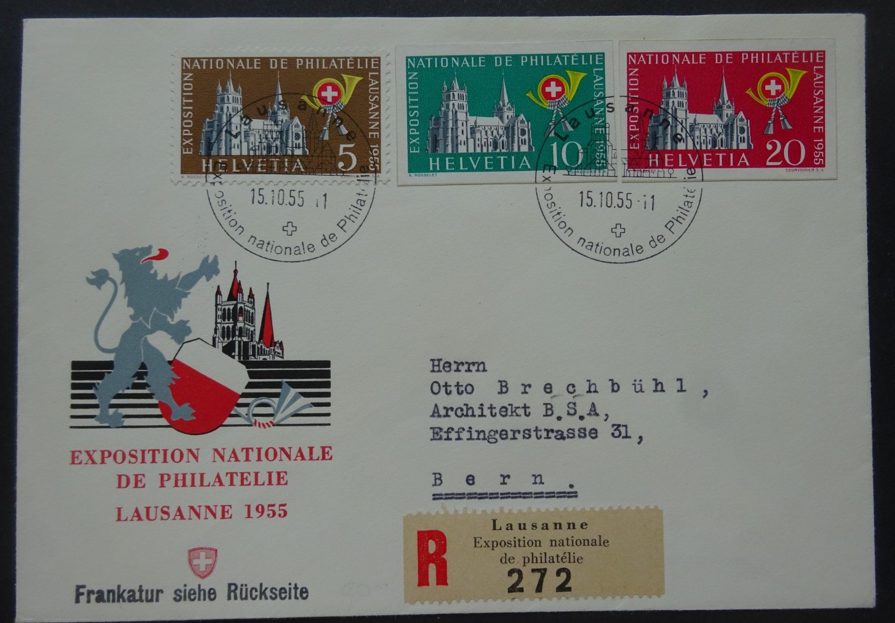 Alle Briefmarken: Einzelwerte aus Lausanner-Block auf Brief – Gebraucht aus Watt von Oo2rup5