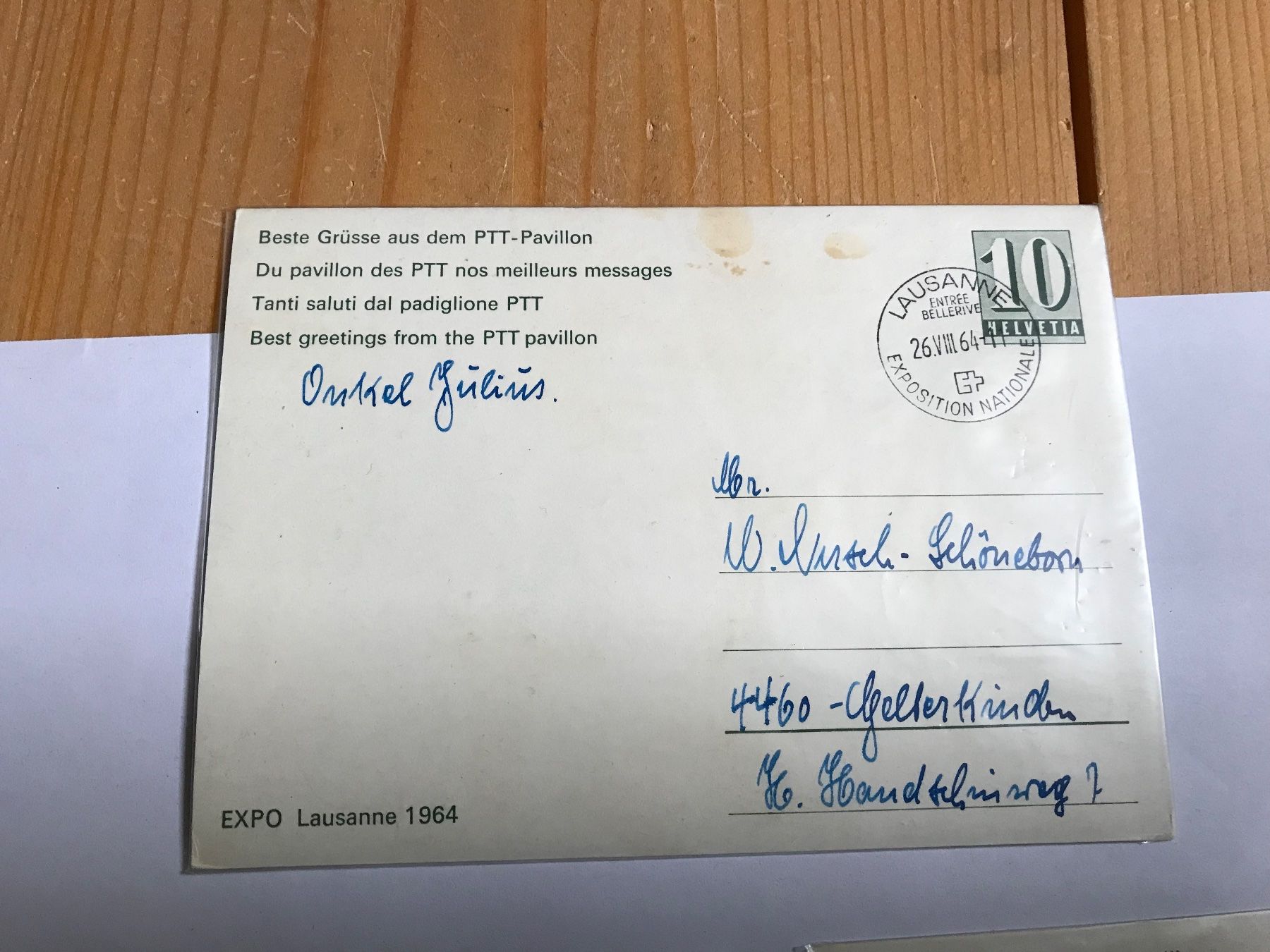 Tutti i francobolli: briefmarken, schweiz, 3 postkarten, 26.8.1964 – Usato da liestal venduto da makai05 4