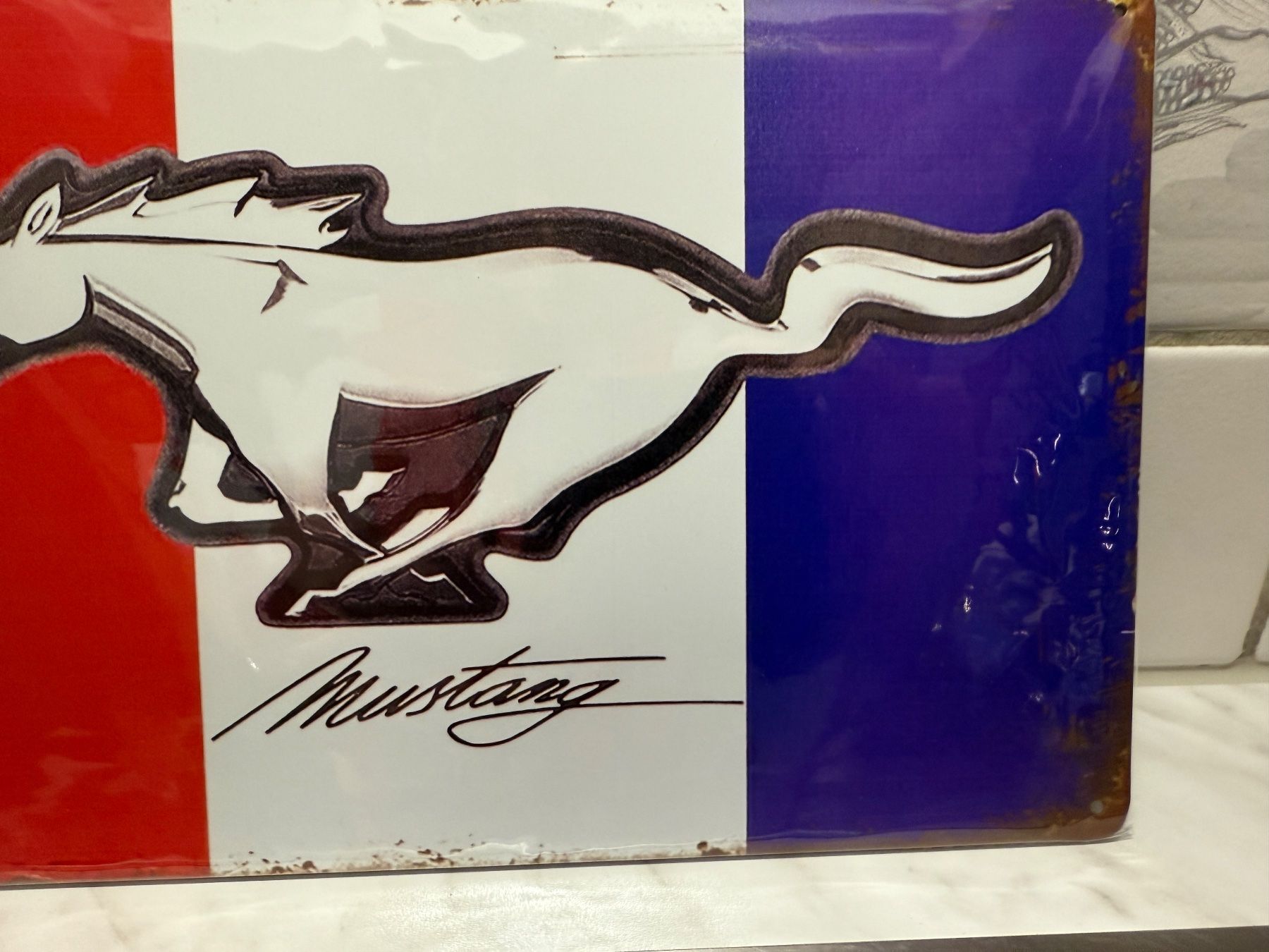 Insegne: Blechschild Mustang NEU/OVP 30x20 cm – Nuovo e nell'imballaggio originale da Messen venduto da Versber 2