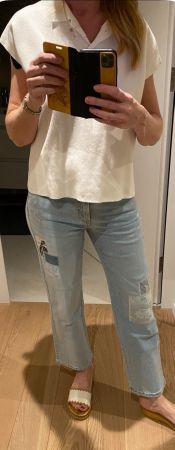 CAMBIO Jeans Gr.36 hellblau Patch Stickerei