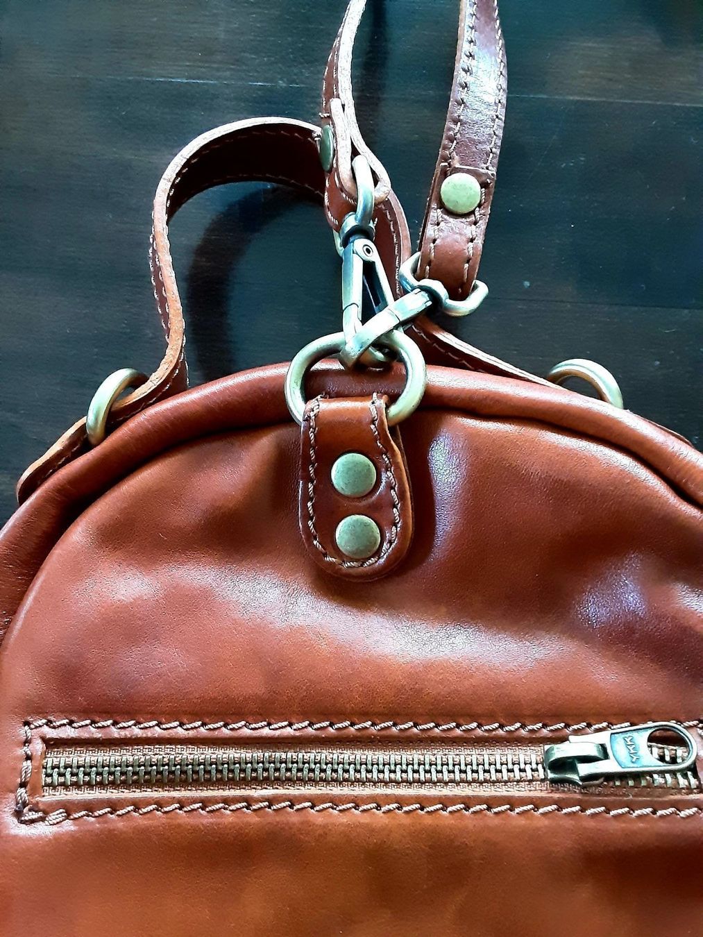 Zaini: Lederrucksack (Farbe: Cognac) – Nuovo (secondo la descrizione) da Bern venduto da Javero 2