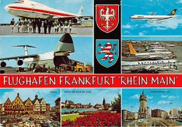 Schöne Ansichtkarte 1975 FLUGHAFEN FRANKFURT RHEIN-MAIN