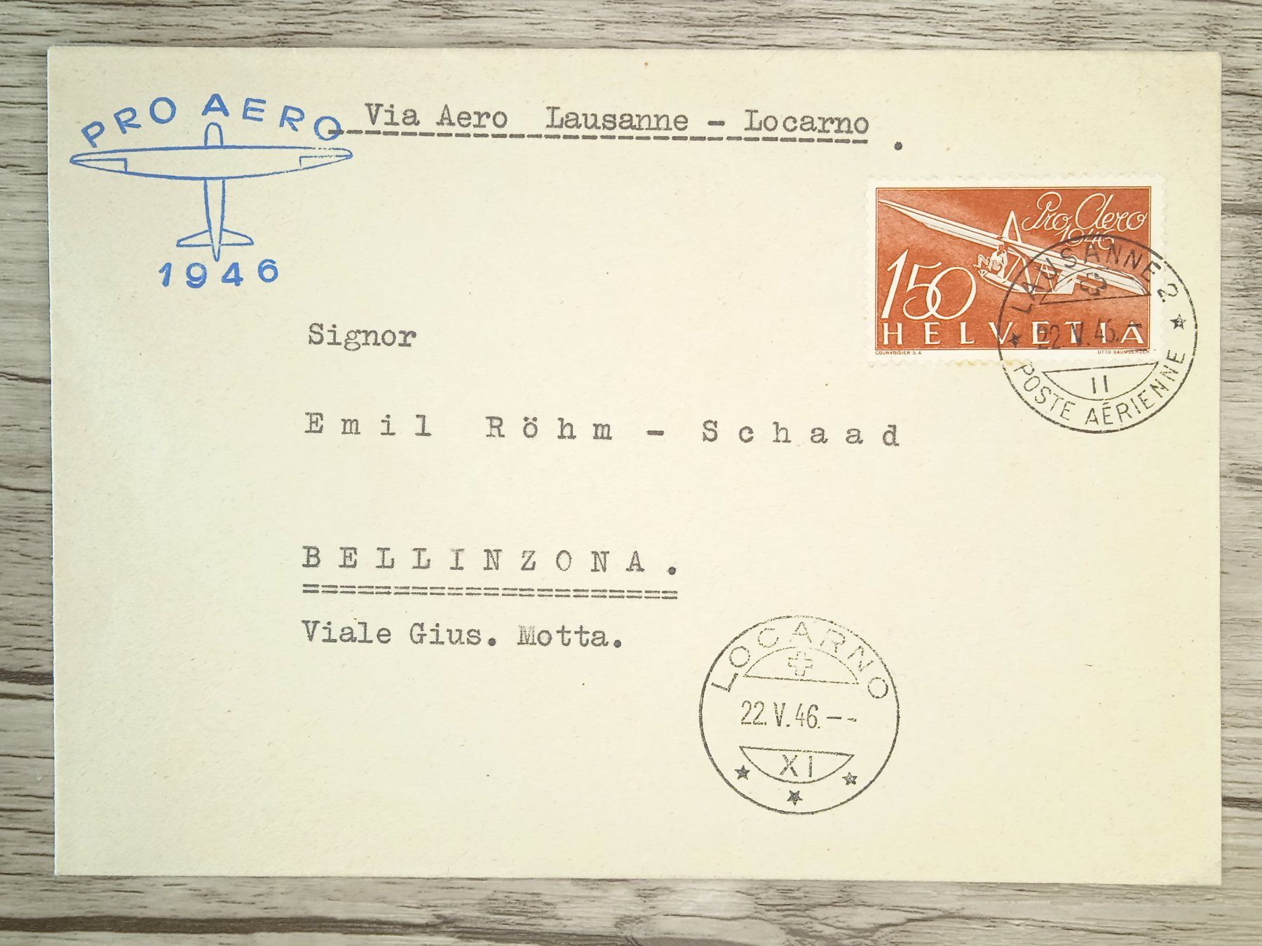 Alle Briefmarken: TR89 Enveloppe + Timbre Suisse 1946 – Gebraucht aus Cousset von Patrick_Collections
