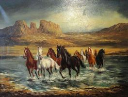Elegante Pferde im Galopp – Meisterwerk von Riedmann