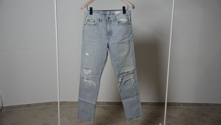 Rag & Bone ripped Jeans used Look hellblau blau straight