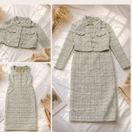 Elegantes 2-teiliges Kostüm-Set (Kleid & Jacke)