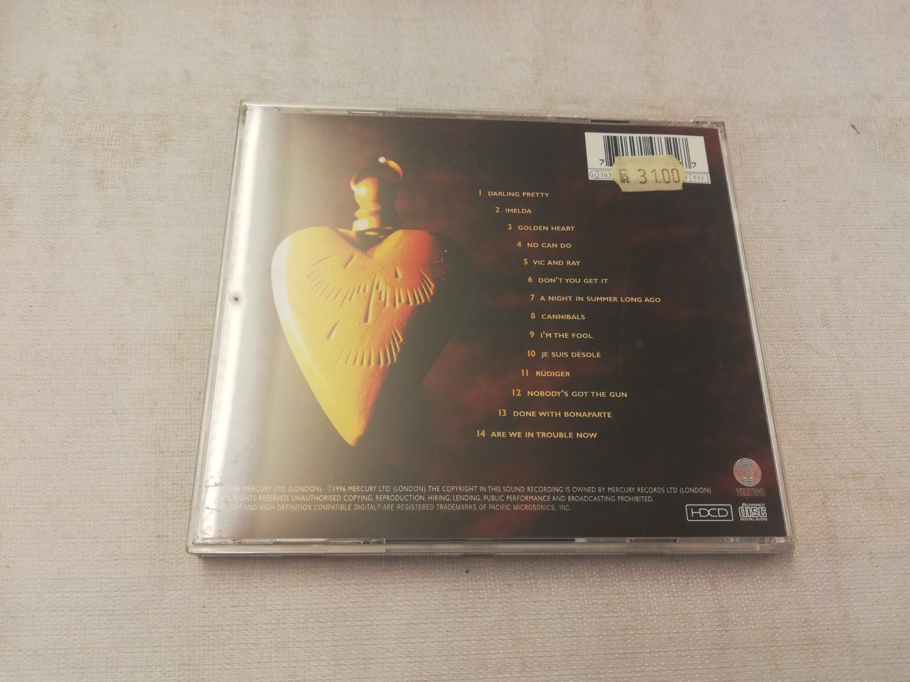 CD: MARK KNOPFLER - GOLDEN HEART – Usato da Bern venduto da Vinylsound.ch 1