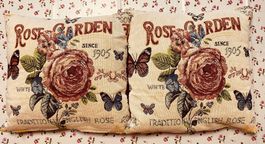 Kissen Wohnzimmer Schlafzimmer Rosen Deko 2 Stück 40 x 40 cm