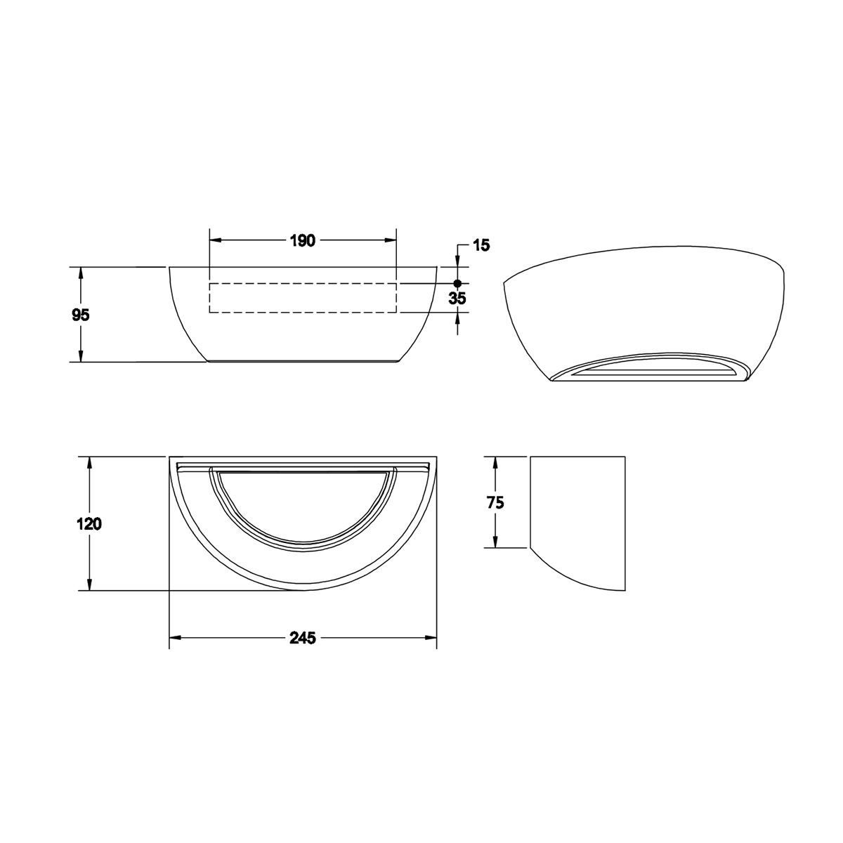 Lampade: Wandleuchte, Weiss, 25 cm x 9 cm, Gips – Nuovo (secondo la descrizione) da Kreuzlingen venduto da Smart-Light 7