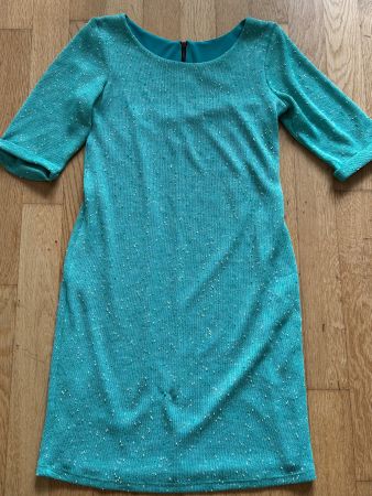 Strickkleid Delban Barcelona türkis gesprenkelt Gr. M