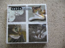 Servietten table colors mit Katzen Sujet neu