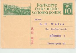 Ganzsache Postkarte BPK PP Walss Zürich