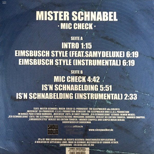 Schallplatten: Mister Schnabel ‎– Mic Check – Gebraucht aus Genève von yoww123 1