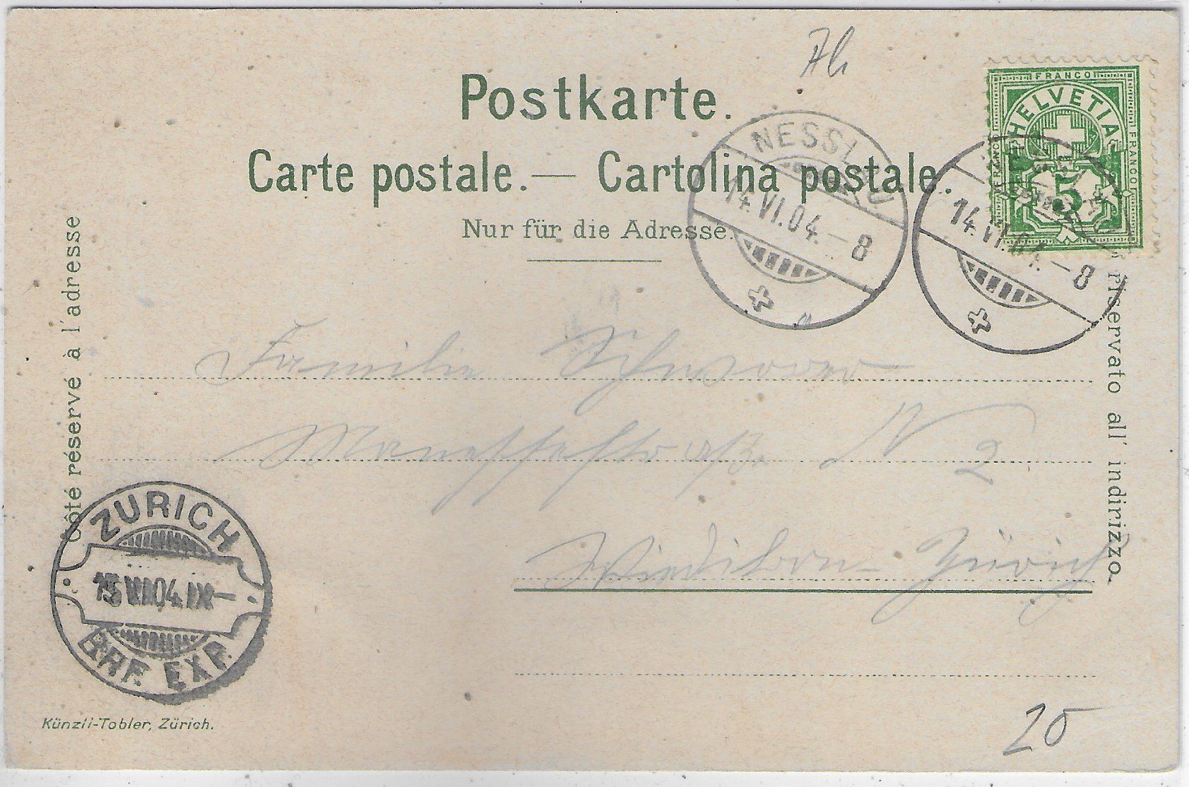 Cartoline postali: Gruss aus Nesslau - Giesenfall - animee – Usato da Ettingen venduto da Kartenplanet 1