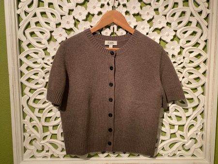 COS Strickjacke kurzarm hellbraun Gr. S