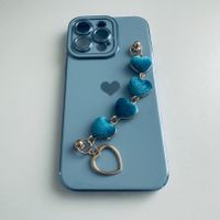 Hülle Cover Etui Case Türkis für iPhone 14 Pro Max Herzkette