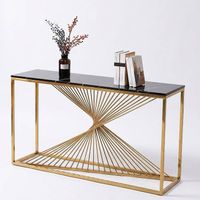 Designer Luxus Konsole Tisch aus Marmor und Edelstahl