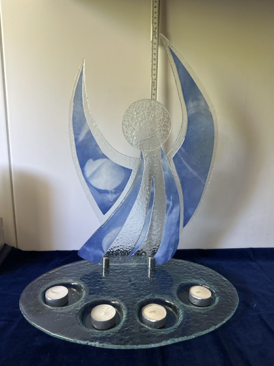 Statuette: Glas-Engel Kerzenhalter Teelicht Deko Winter – Usato da Zürich venduto da Chaeffeler 2