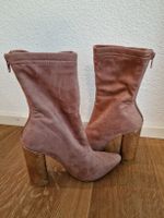 letzte Chance - Samt Stiefeletten mit goldenem Absatz