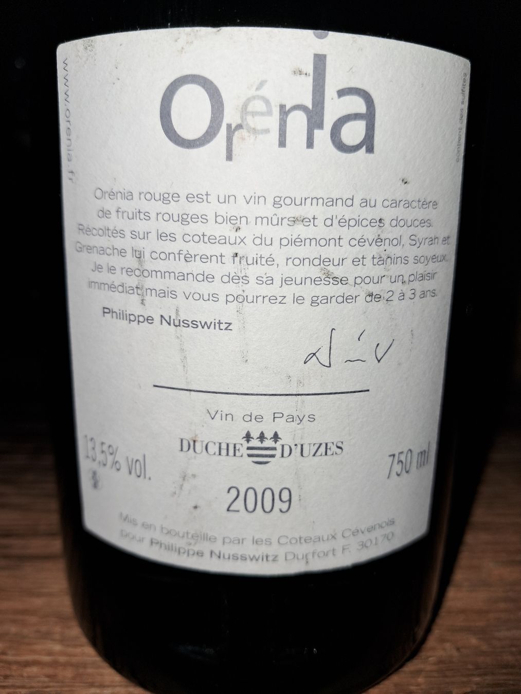 Wein: Philippe nusswitz orenia rouge 2009 – Neu und originalverpackt aus Le locle von juliensaran 3