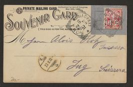 1902 uralte Souvenir Karte USA - Schweiz mit Ziffer ! RAR