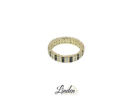 18K Gelbgold - 750 Ring 4.7gr mit 30 Saphiren & 30 Diamante